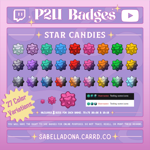 [Full Set] Star Candy Badges